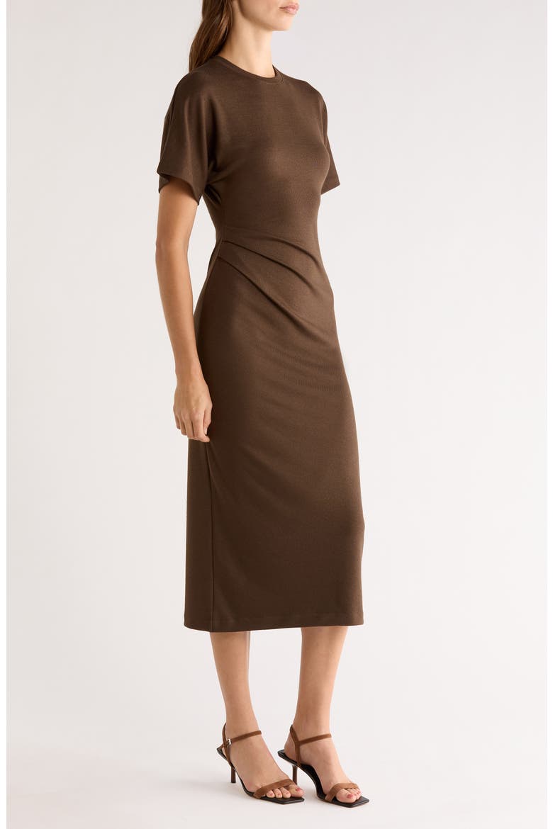 Side Ruched Midi Dress, Alternate, color, WILLOW