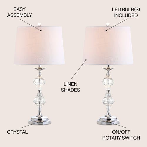 Jonathan Y Madison 27.5" Crystal Led Table Lamp, Clear/chrome In Clear/chrome