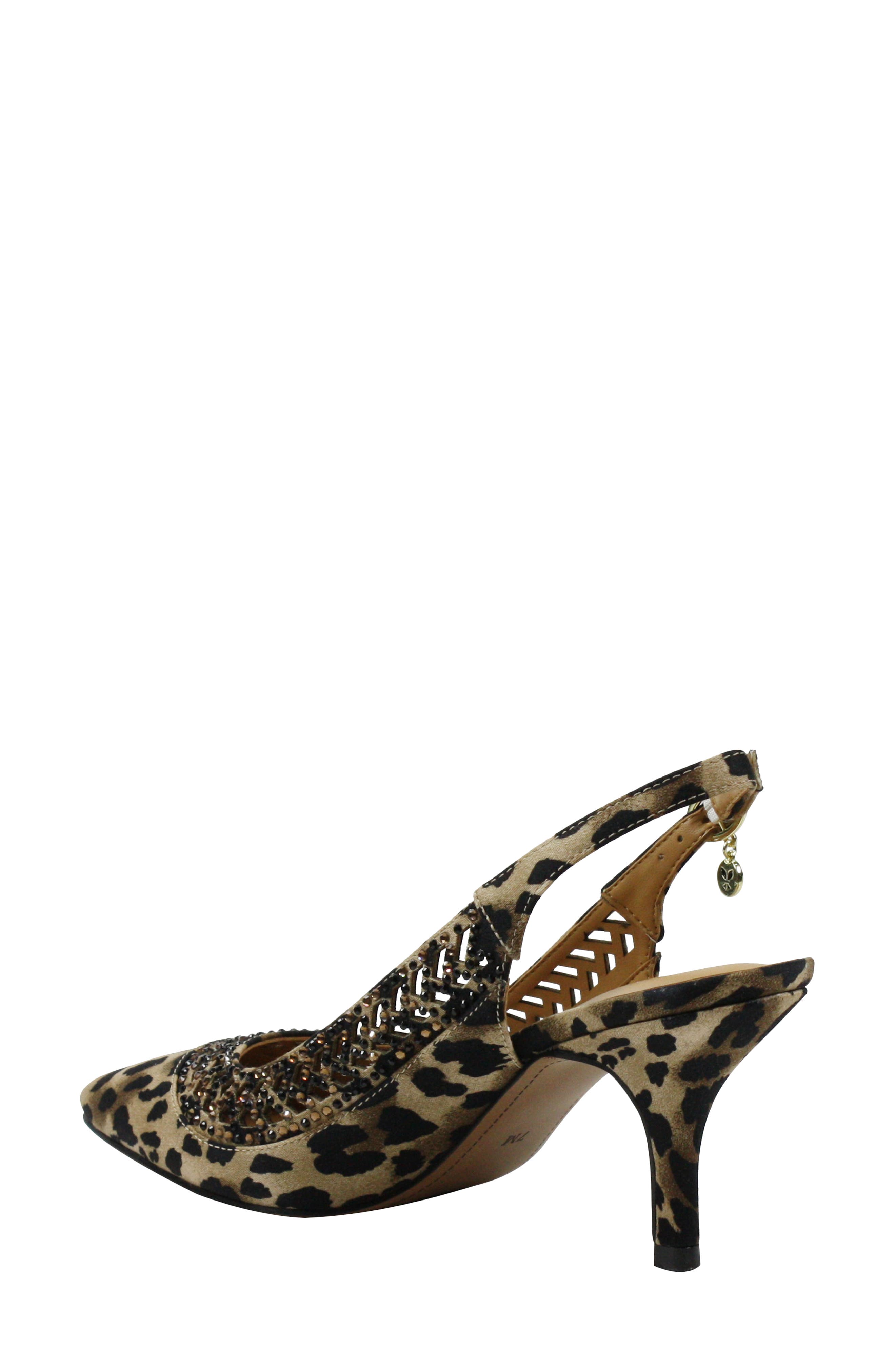 Naiara Crystal Embellished Slingback Pointed Toe Pump, Alternate, color, BROWN/ BLACK ANIMAL PRINT