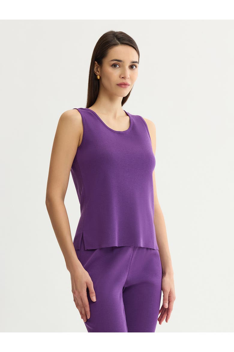 Double Scoop Neck Mylana Knit Tank, Alternate, color, Fresh Purple