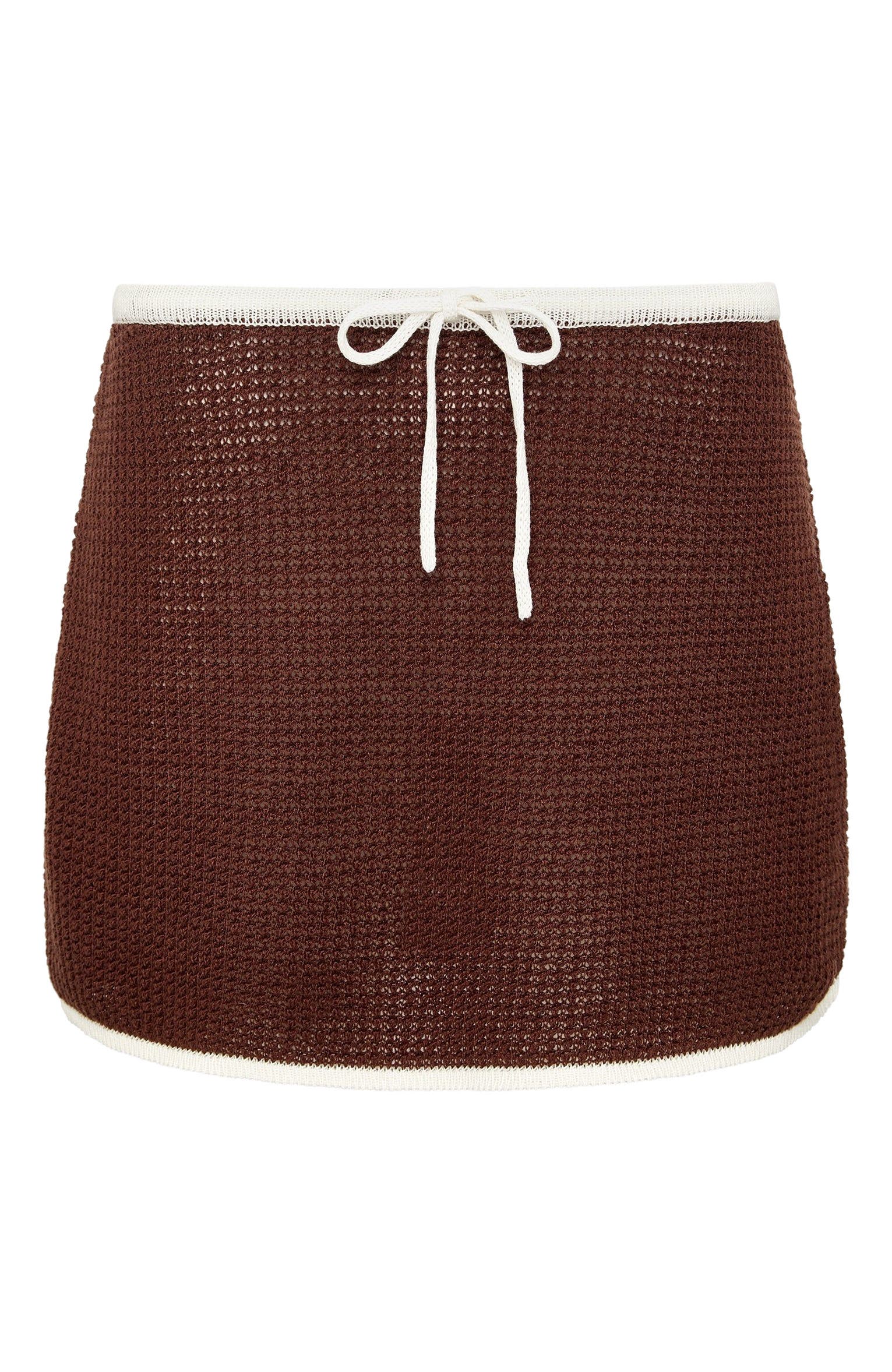 Linen Knit Mini Skirt - image 2