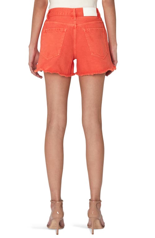 7 For All Mankind Easy Ruby High Waist Relaxed Cutoff Denim Shorts In Orange