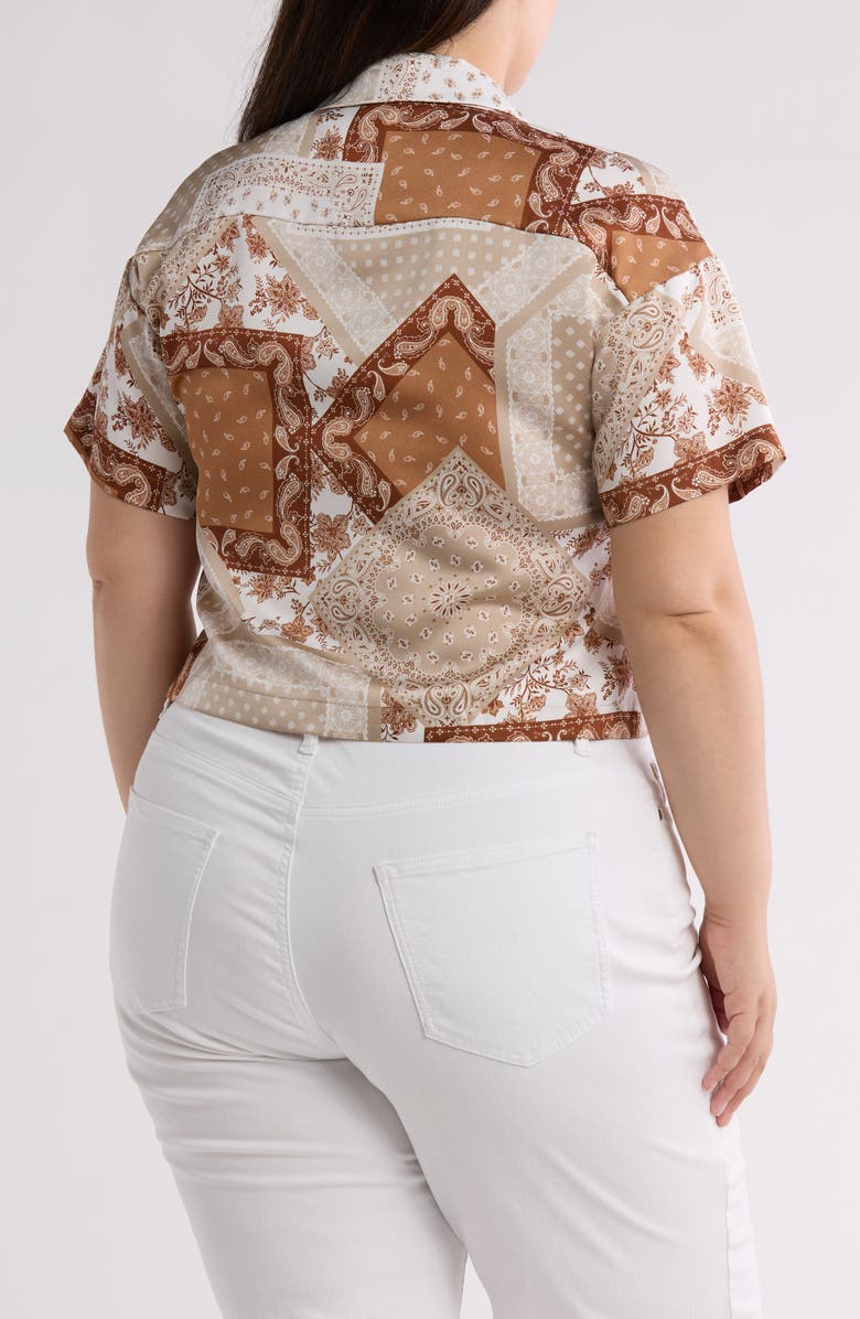 Pleione Patchwork Print Camp Shirt, Alternate, color, 