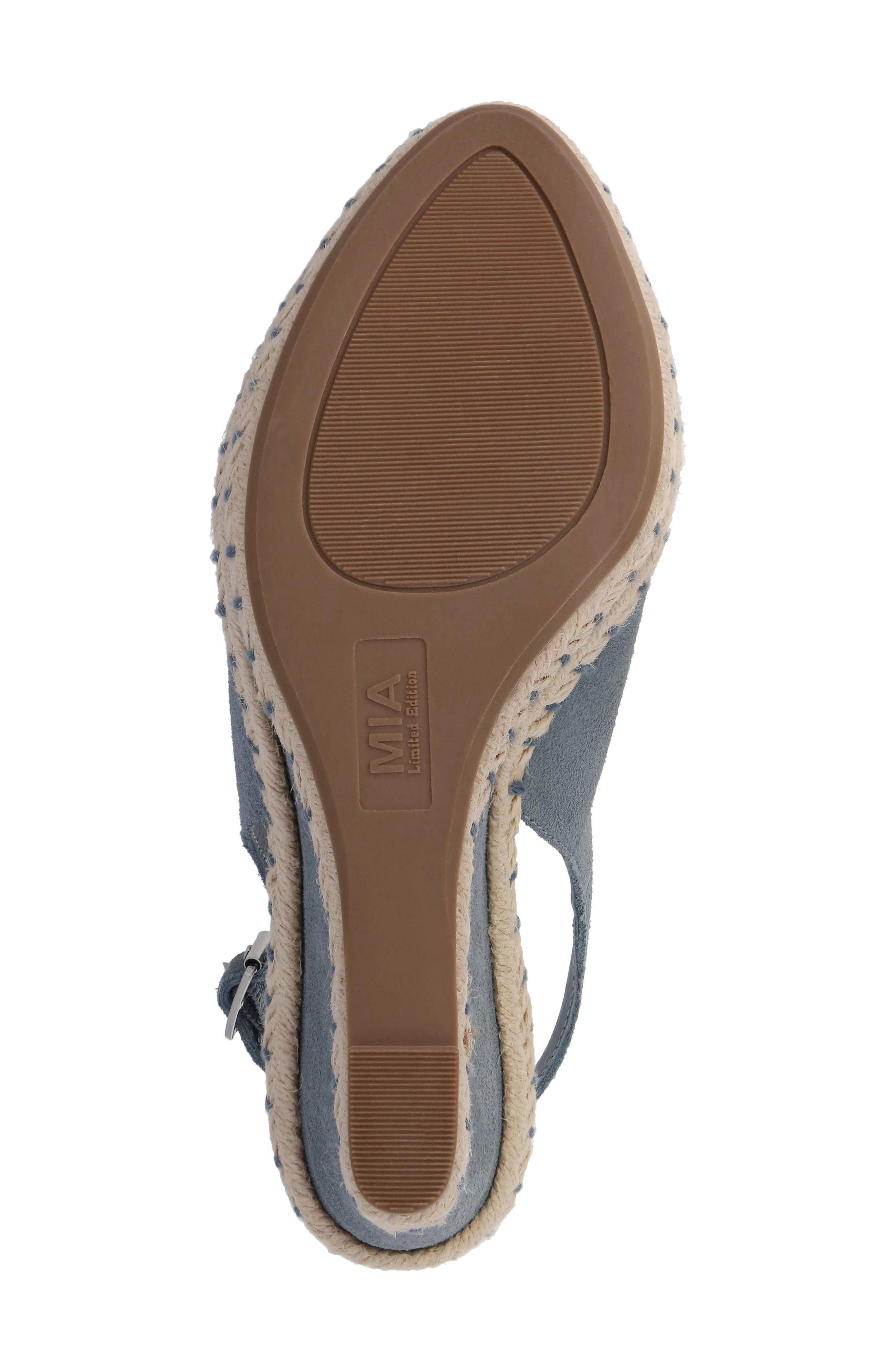 Marjori Slingback Espadrille Peep Toe Platform Wedge Sandal, Alternate, color, DENIM SUED