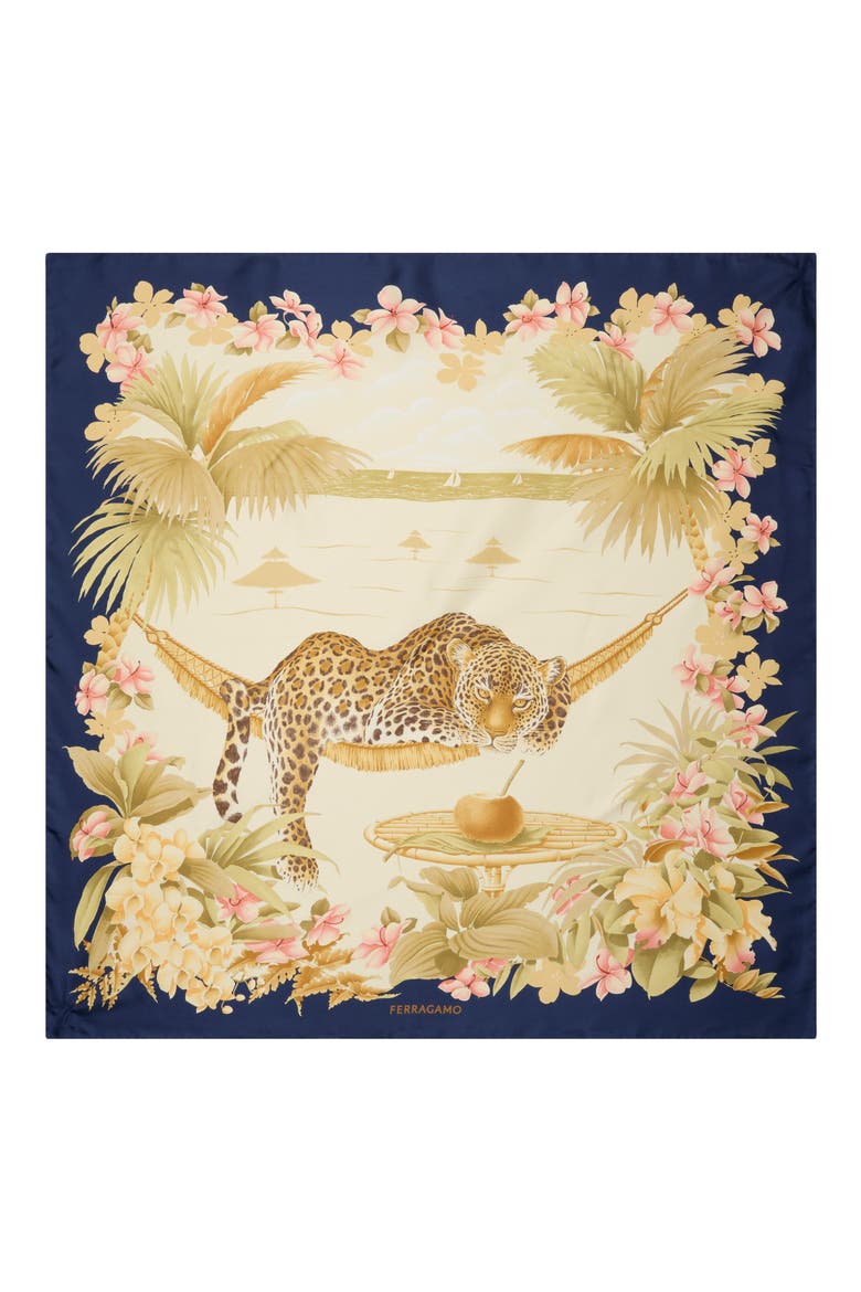 Relax Silk Scarf, Main, color, BLUE