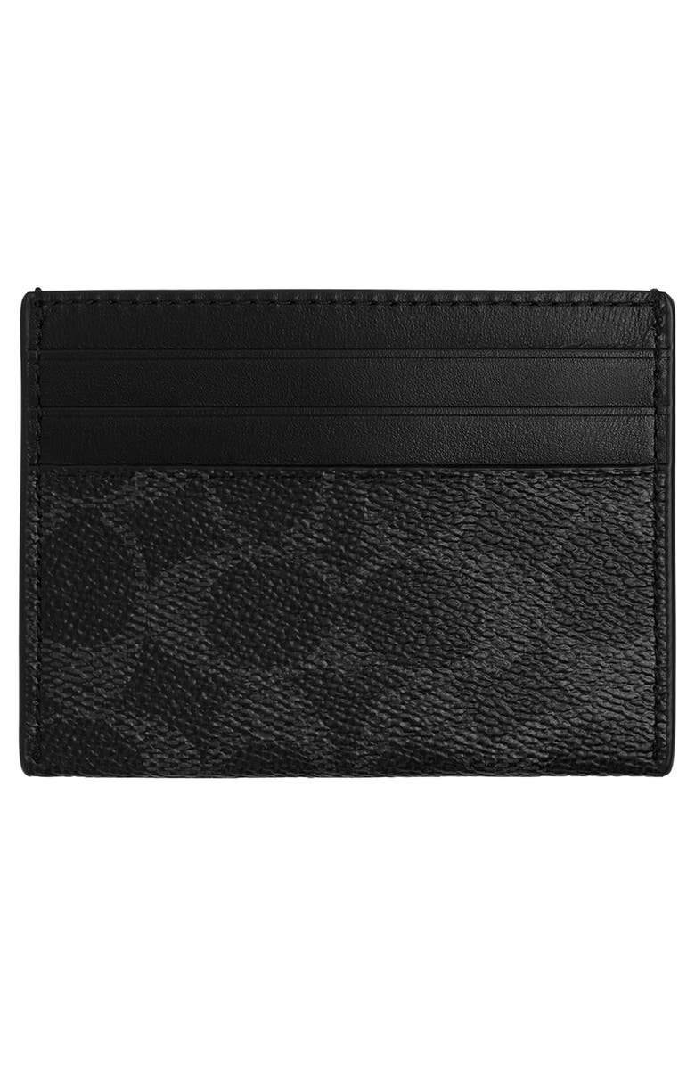 COACH Signature Card Case, Alternate, color, Black Signature