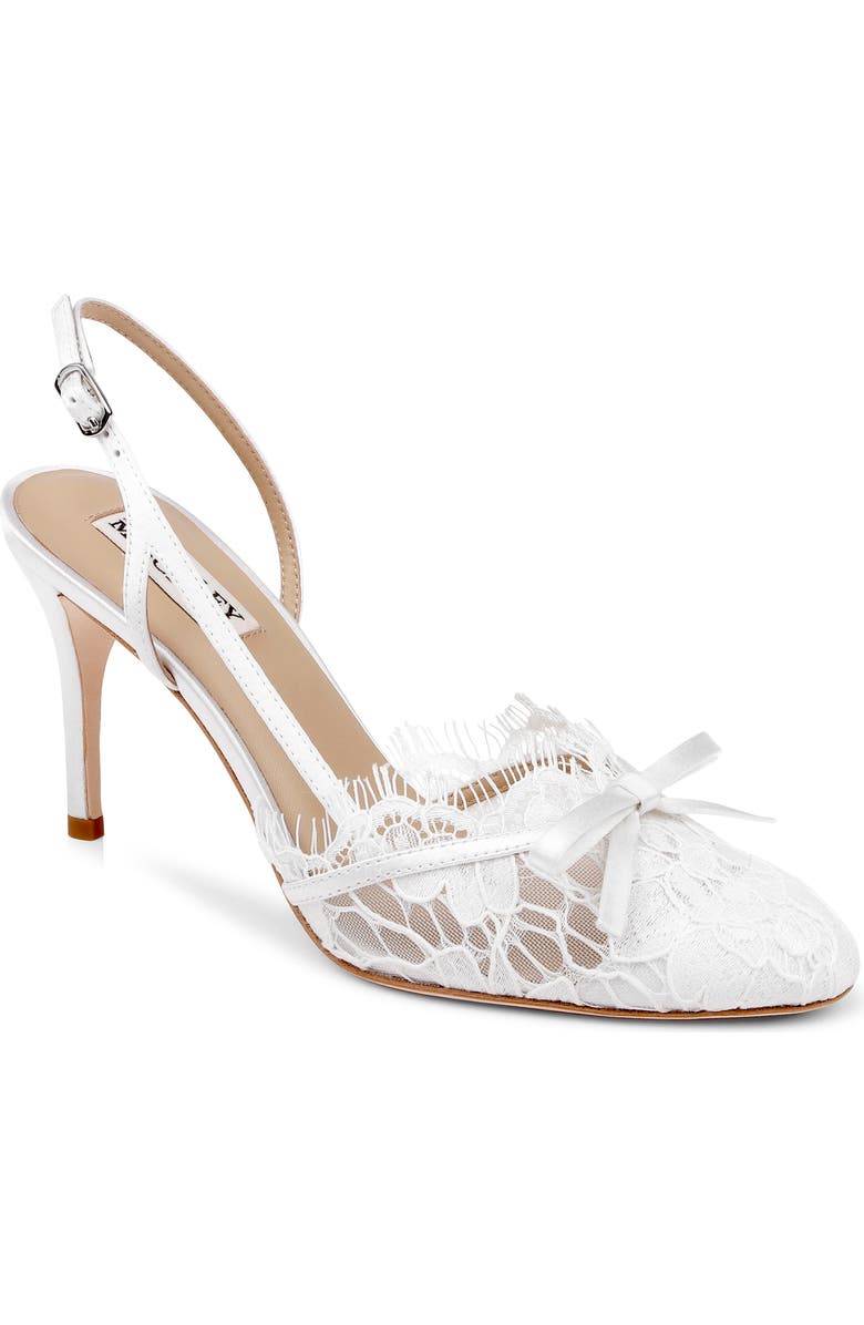 BADGLEY MISCHKA Oakville Slingback Pump, Main, color, White Satin