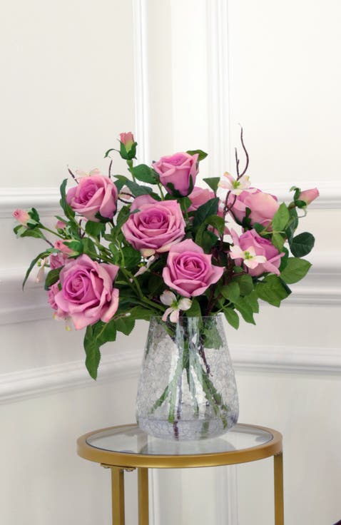 Roses in Crackle Vase