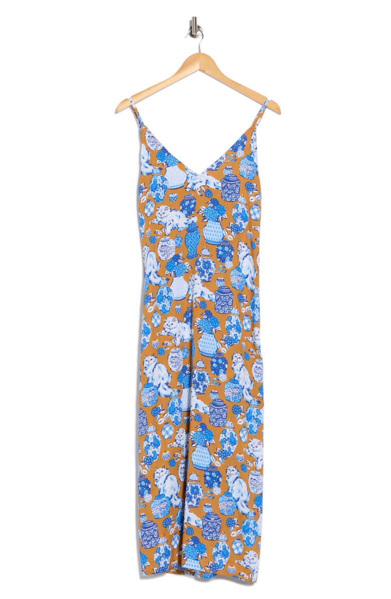 Printfresh Chic To Sleep Satin Nightgown, Alternate, color, Tobacco