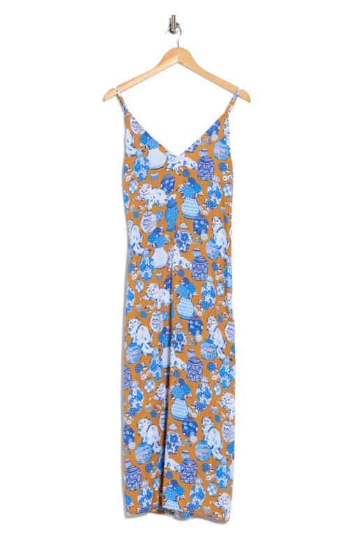 Printfresh Chic To Sleep Satin Nightgown In Brown