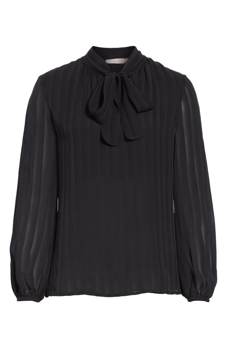 Tory Burch Emma Bow Neck Silk Blouse, Alternate, color, 