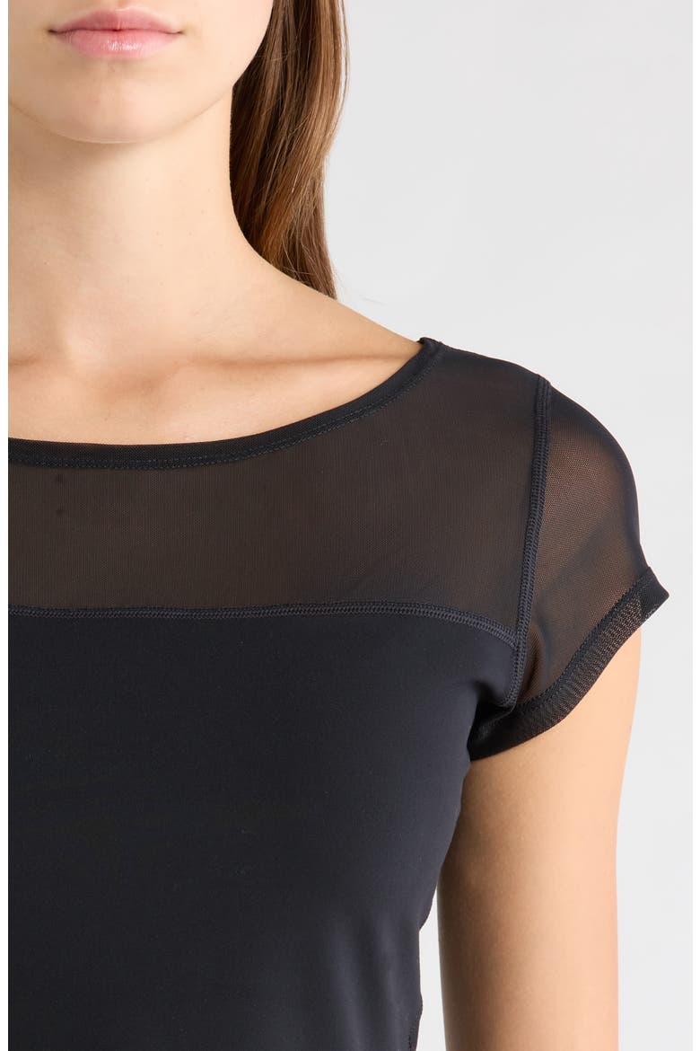 Mesh Boat Neck Performance Tee, Alternate, color, BLACK