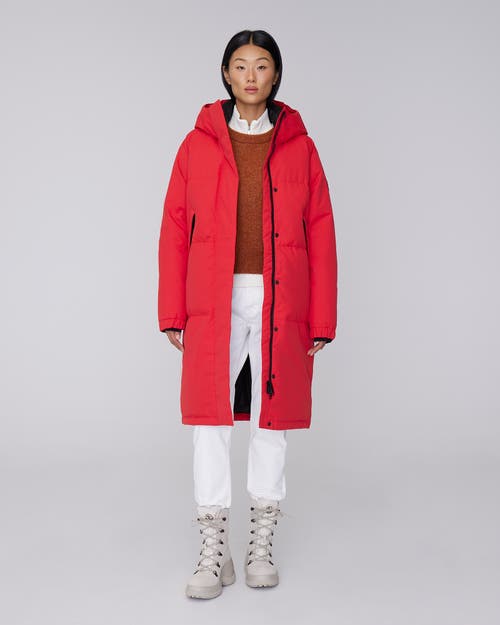 Quartz Co. Ines | Hooded Down Winter Jacket In Fiery Red