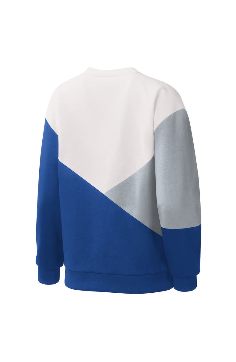 STARTER Women's Starter White/Royal Los Angeles Dodgers Shutout Pullover Sweatshirt, Alternate, color, 