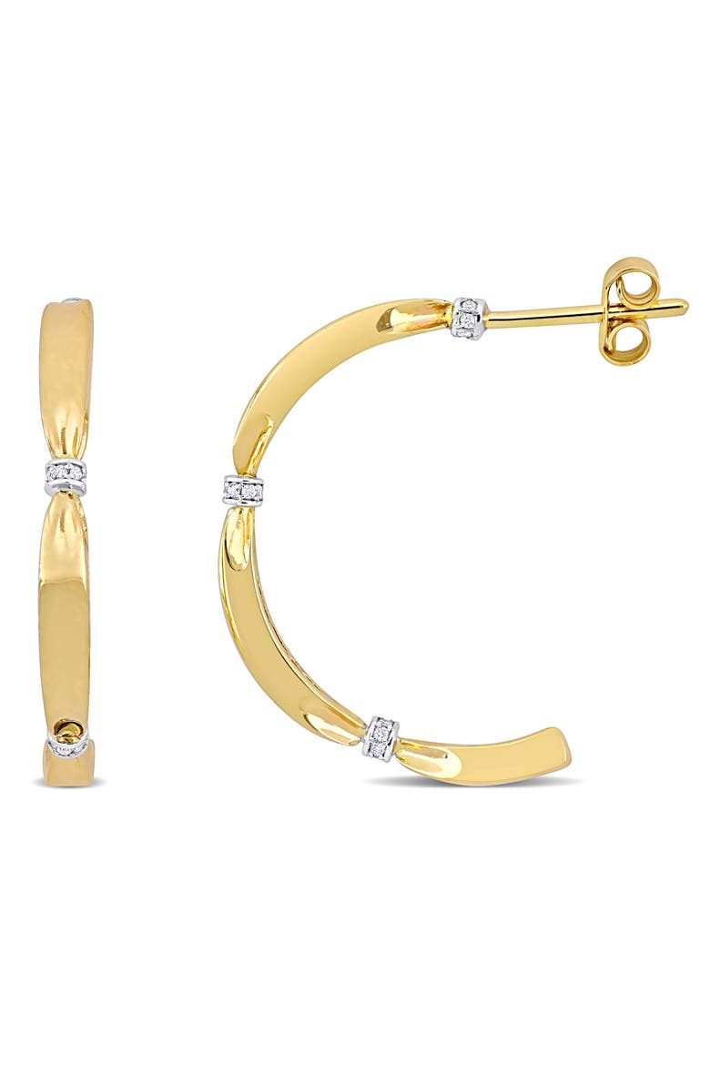 Diamond Semi Hoop Earrings 14k Gold, Main, color, Yellow Gold