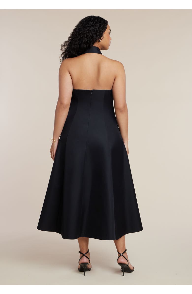 ELOQUII Buckle Neckline Maxi Dress, Alternate, color, Black Onyx