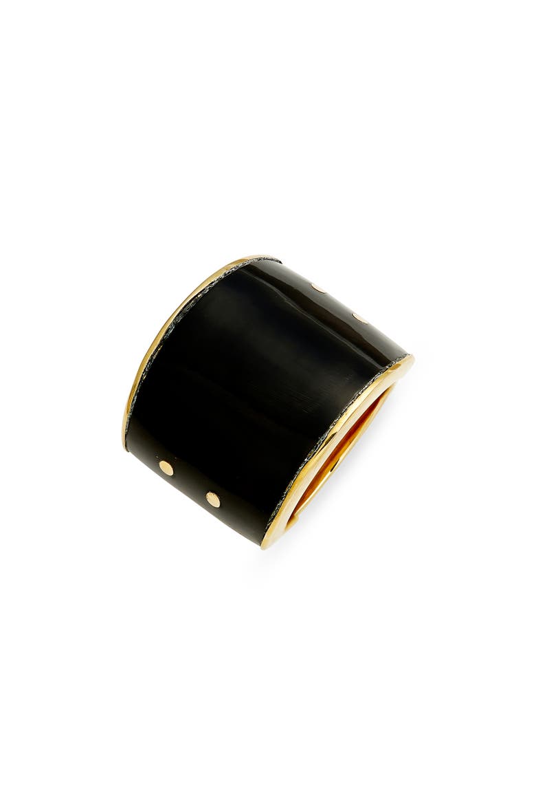 Sana Horn Band Ring, Main, color, BRASS/ BLACK