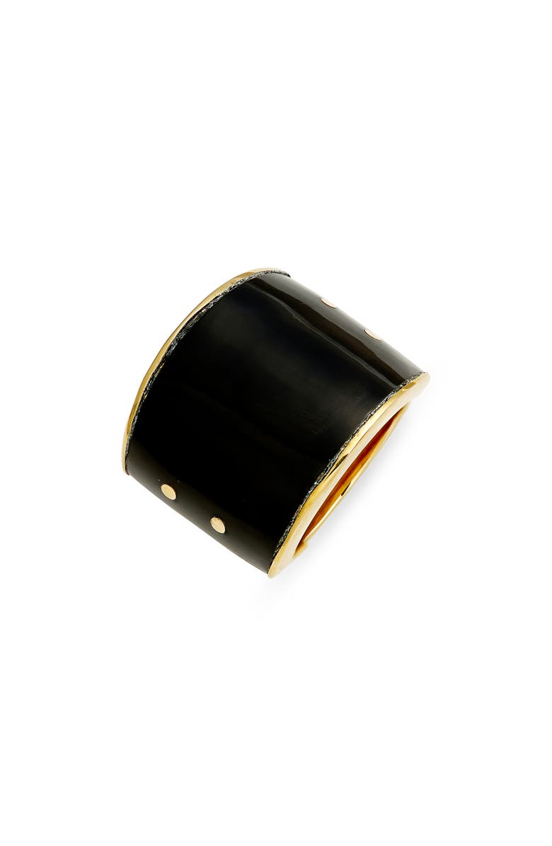 SOKO Sana Horn Band Ring, Main, color, Brass/ Black