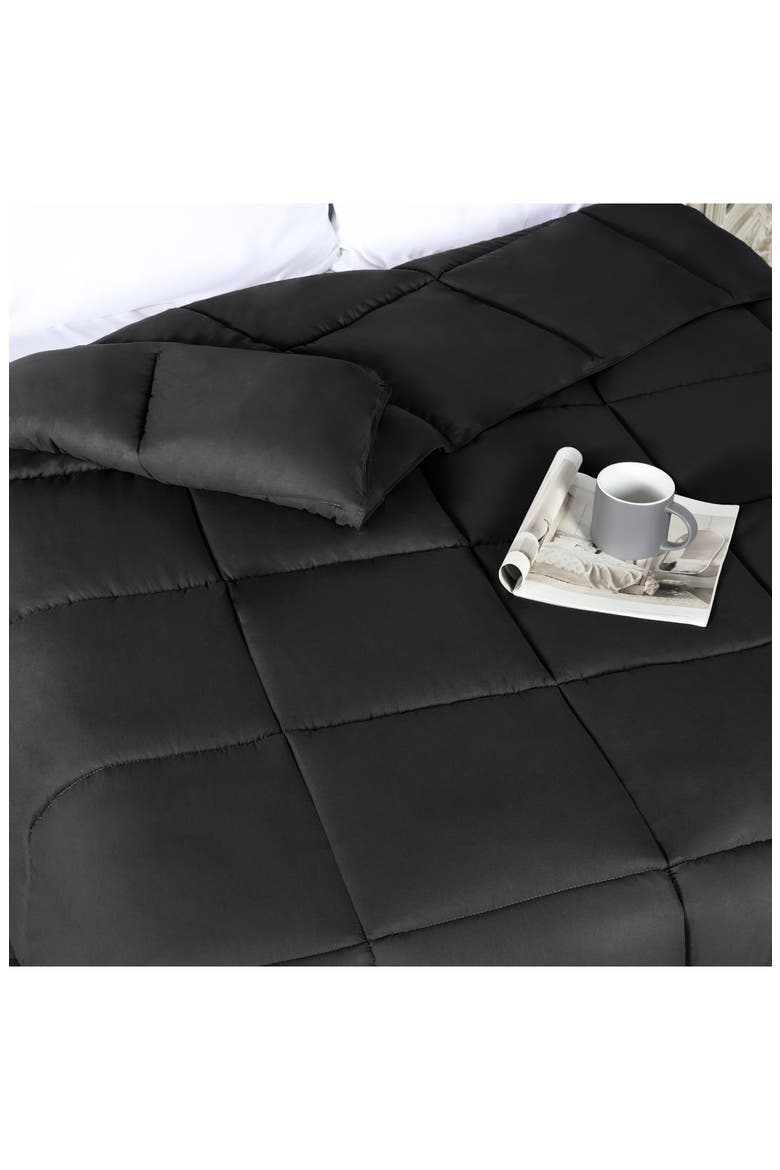 Reversible Down Alternative Comforter, Alternate, color, BLACK