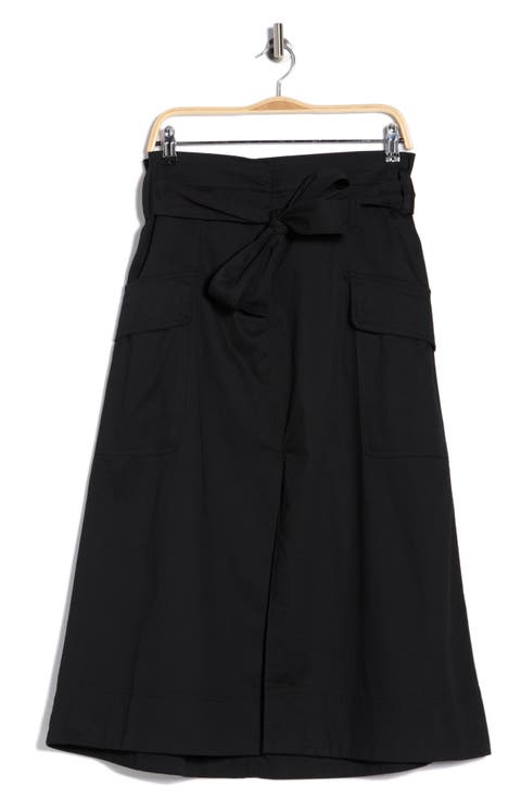 Tie Waist Cotton Cargo Skirt