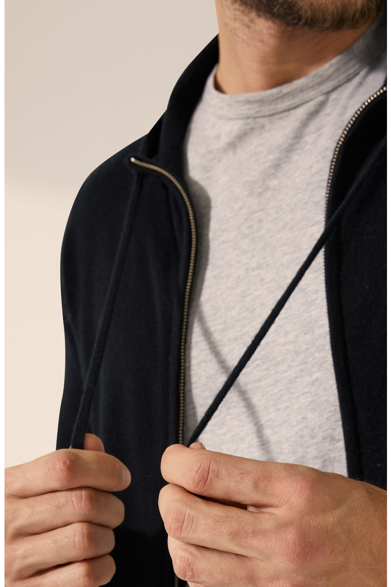 Tyler Cashmere Zip Hoodie, Alternate, color, Black