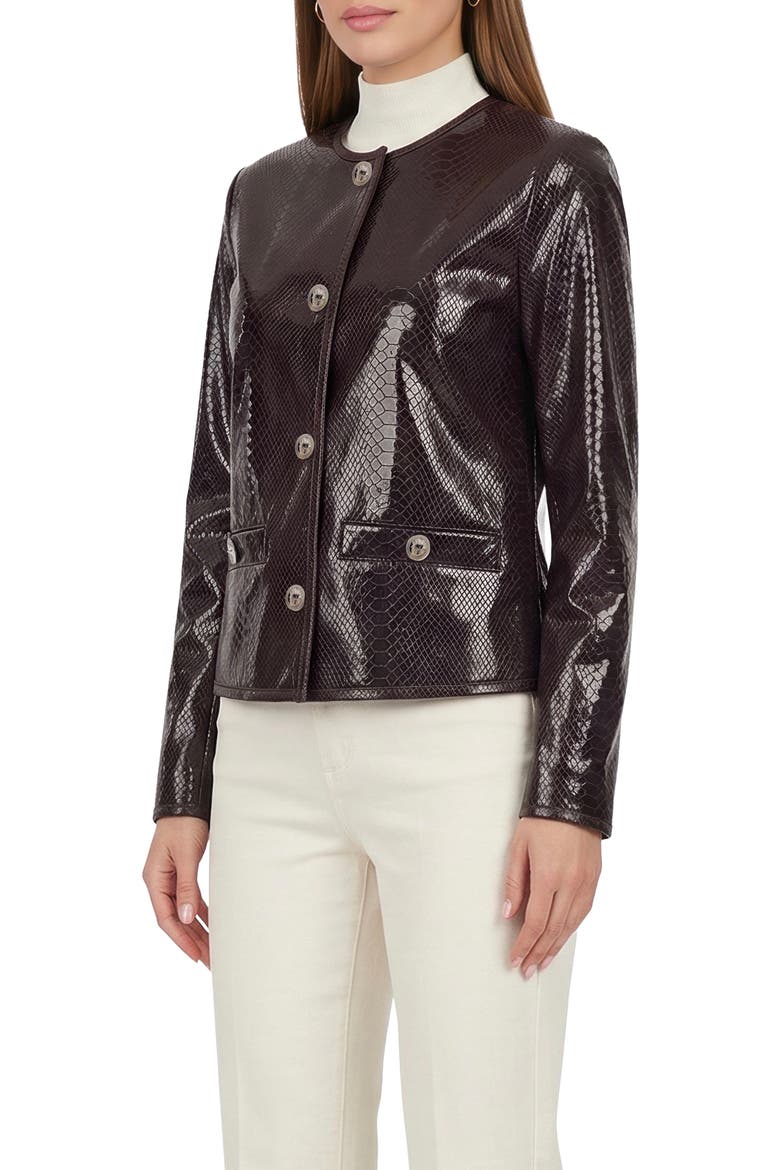 Genuine Metis Suede Pythn Printed Jacket, Main, color, BURGUNDY