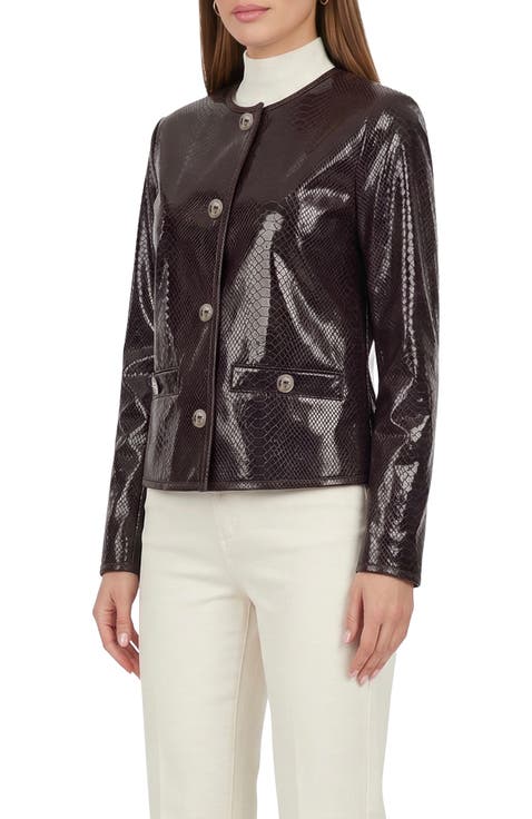 Genuine Metis Suede Pythn Printed Jacket