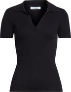Max Mara Albero Virgin Wool Rib Polo Sweater