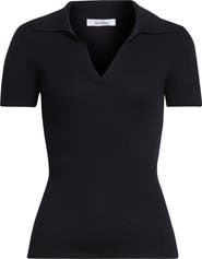 Max Mara Albero Virgin Wool Rib Polo Sweater