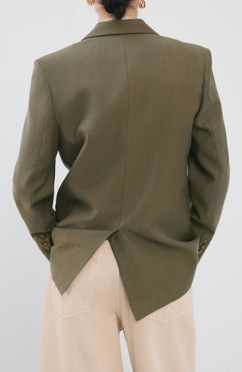 MANGO Americana Lisa One-Button Blazer, Alternate, color, Green