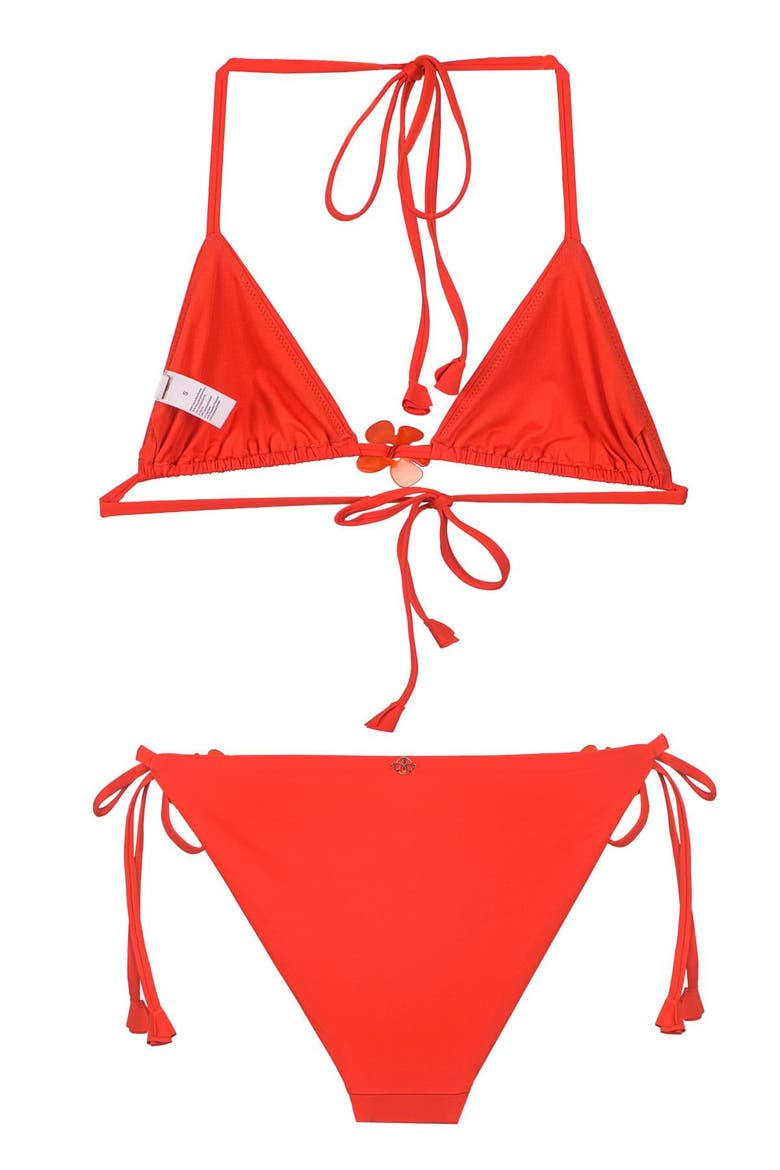 Lolite Triangle Top & Bikini Bottom, Alternate, color, Vermillon