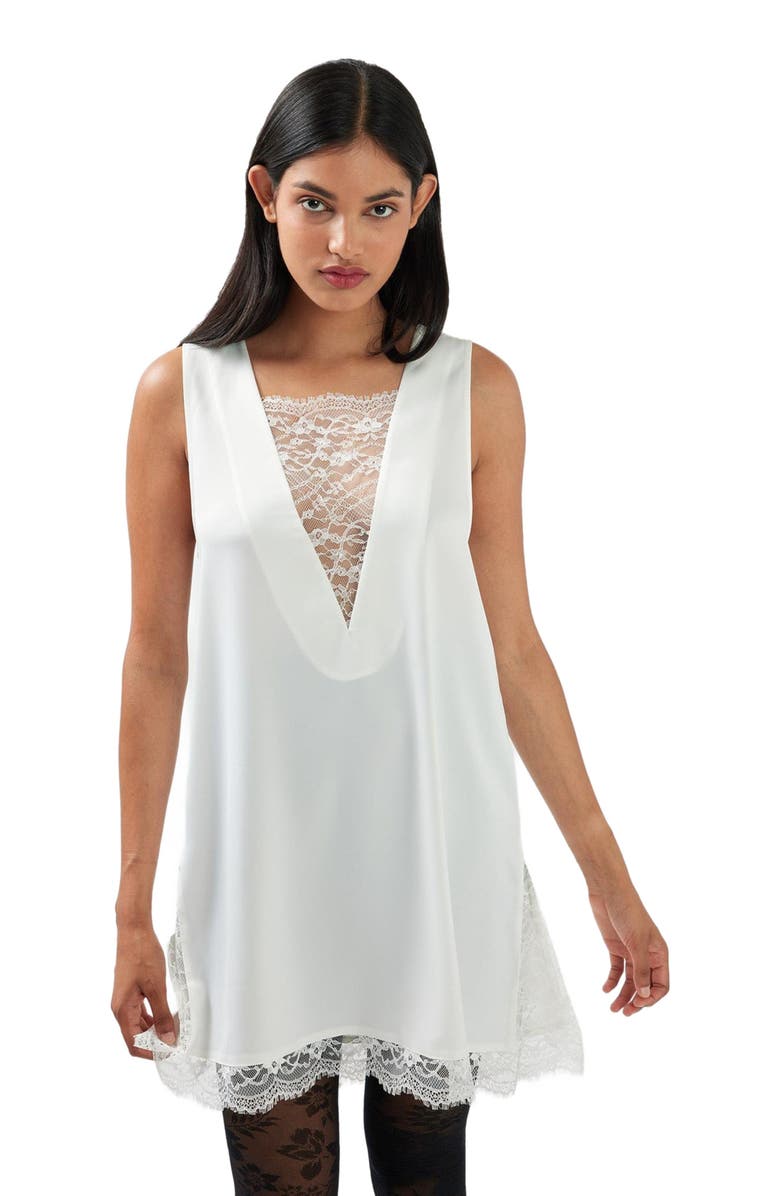 Belle & Bloom After Party Lace Mini Dress, Alternate, color, White