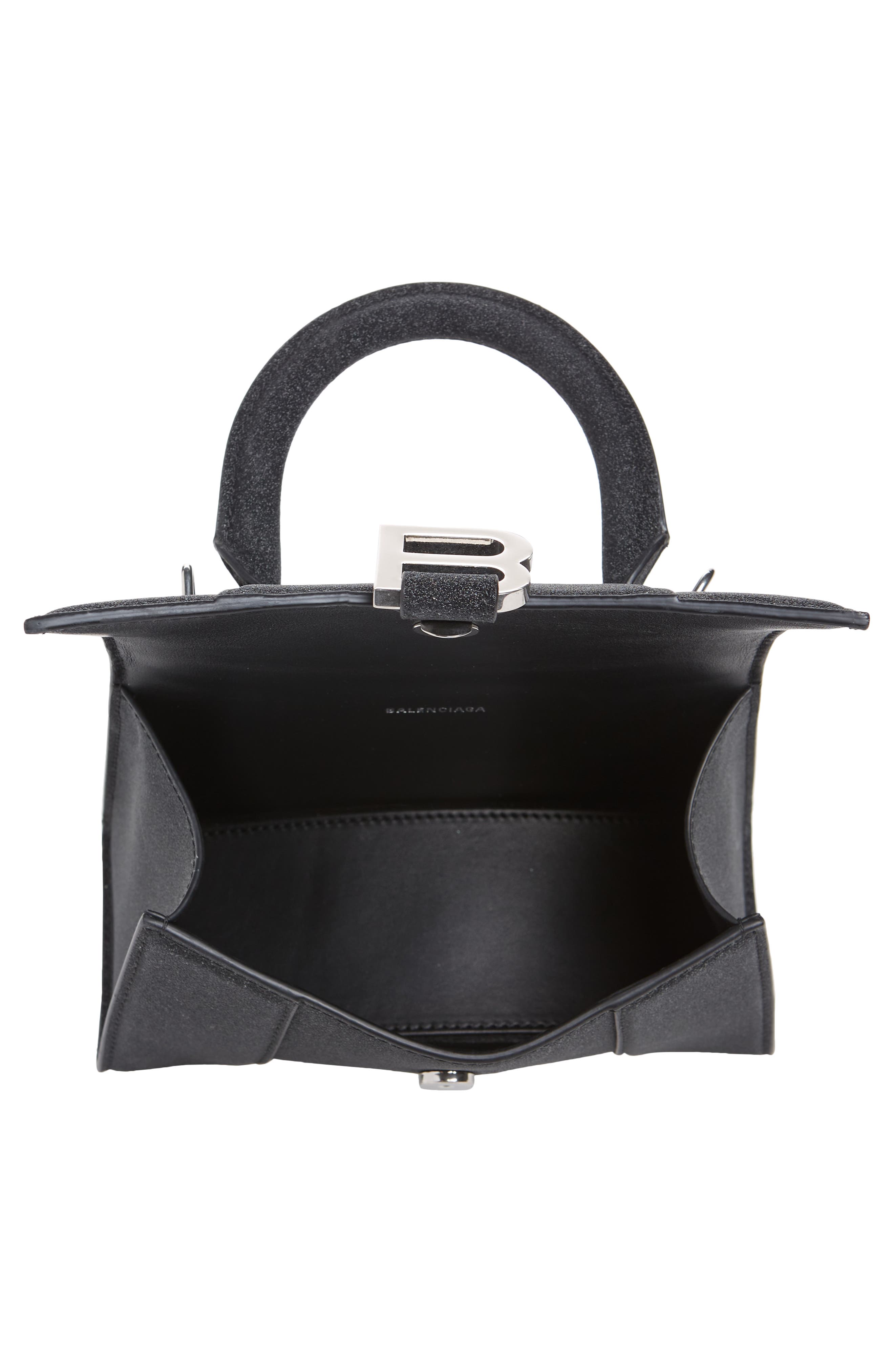 Balenciaga Extra Small Hourglass Sparkle Top Handle Bag, Alternate, color, 