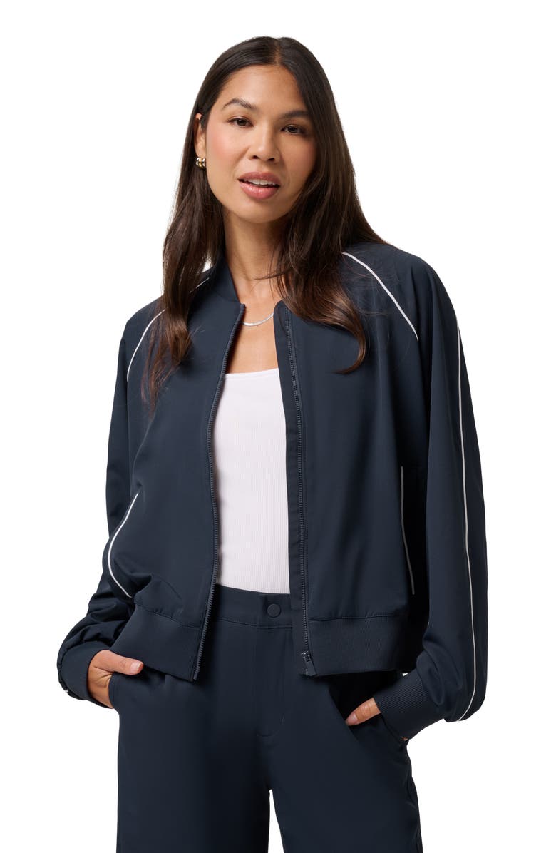 TravisMathew Opening Shot Bomber Jacket, Alternate, color, Navy Blazer
