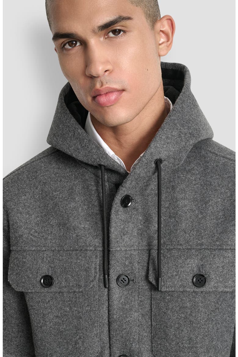 Hooded Water Resistant Jacket, Alternate, color, CHARCOAL