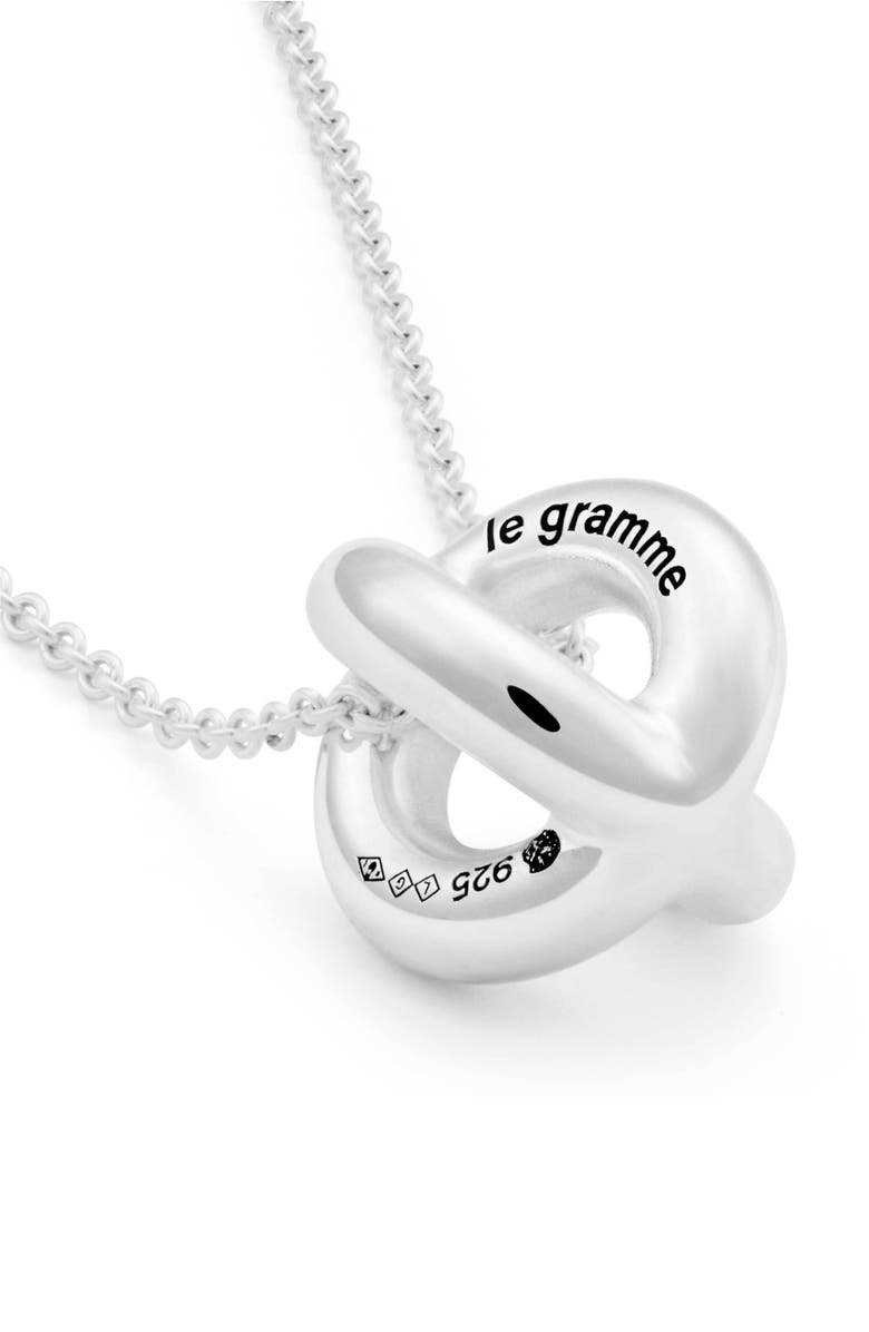 le gramme Men's Entrelacs 3G Sterling Silver Pendant Necklace, Alternate, color,