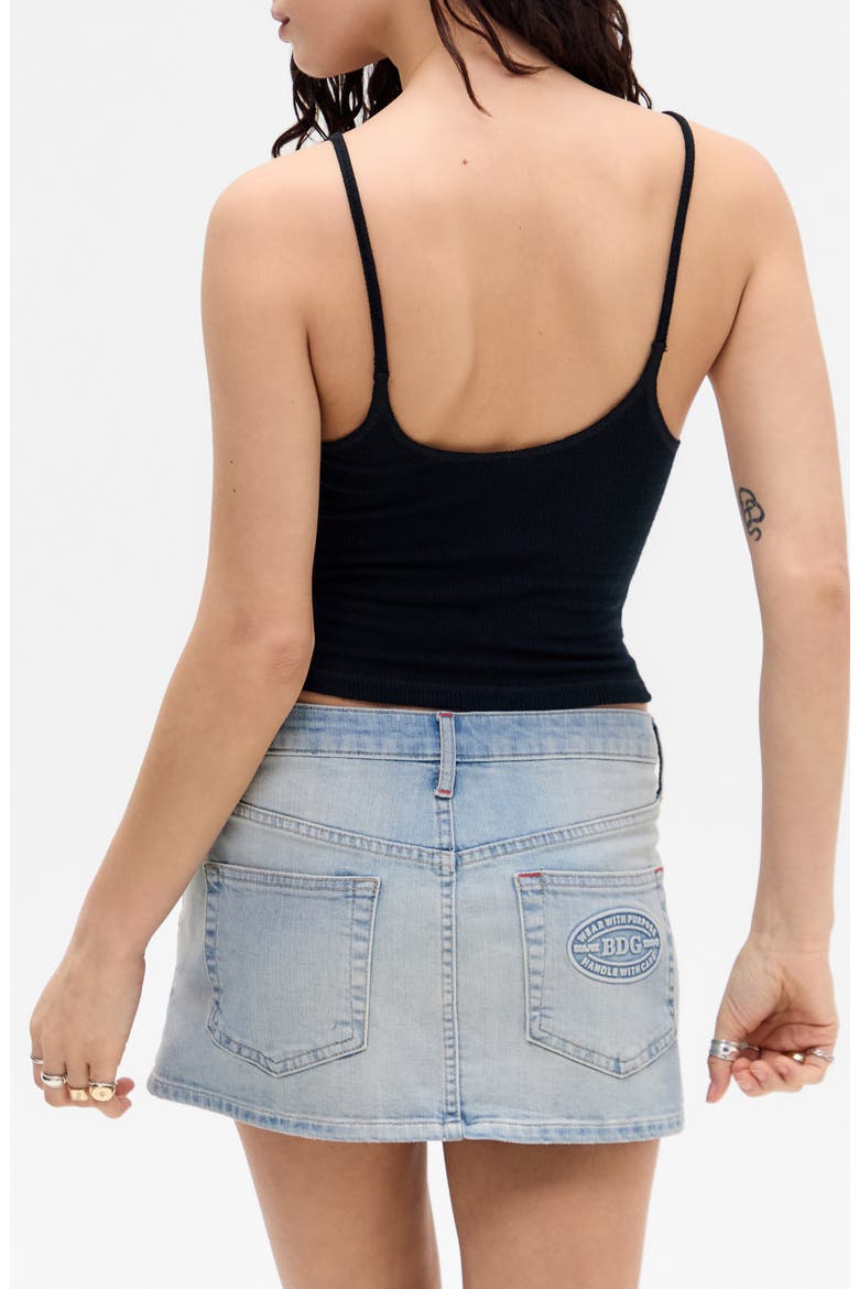 Diana Lace Trim Crop Rib Knit Camisole, Alternate, color, BLACK