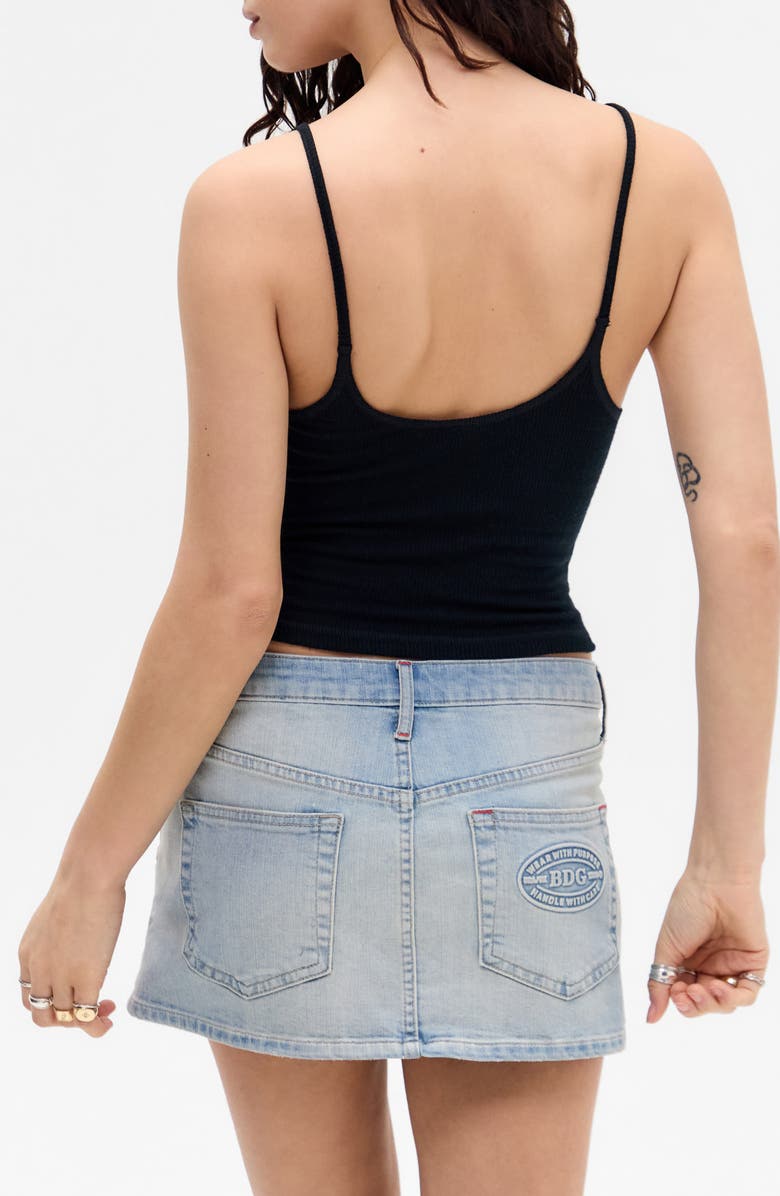 BDG Urban Outfitters Diana Lace Trim Crop Rib Knit Camisole, Alternate, color, Black