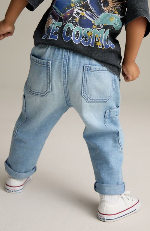 Next Kids' Straight Leg Drawstring Jeans In Blue