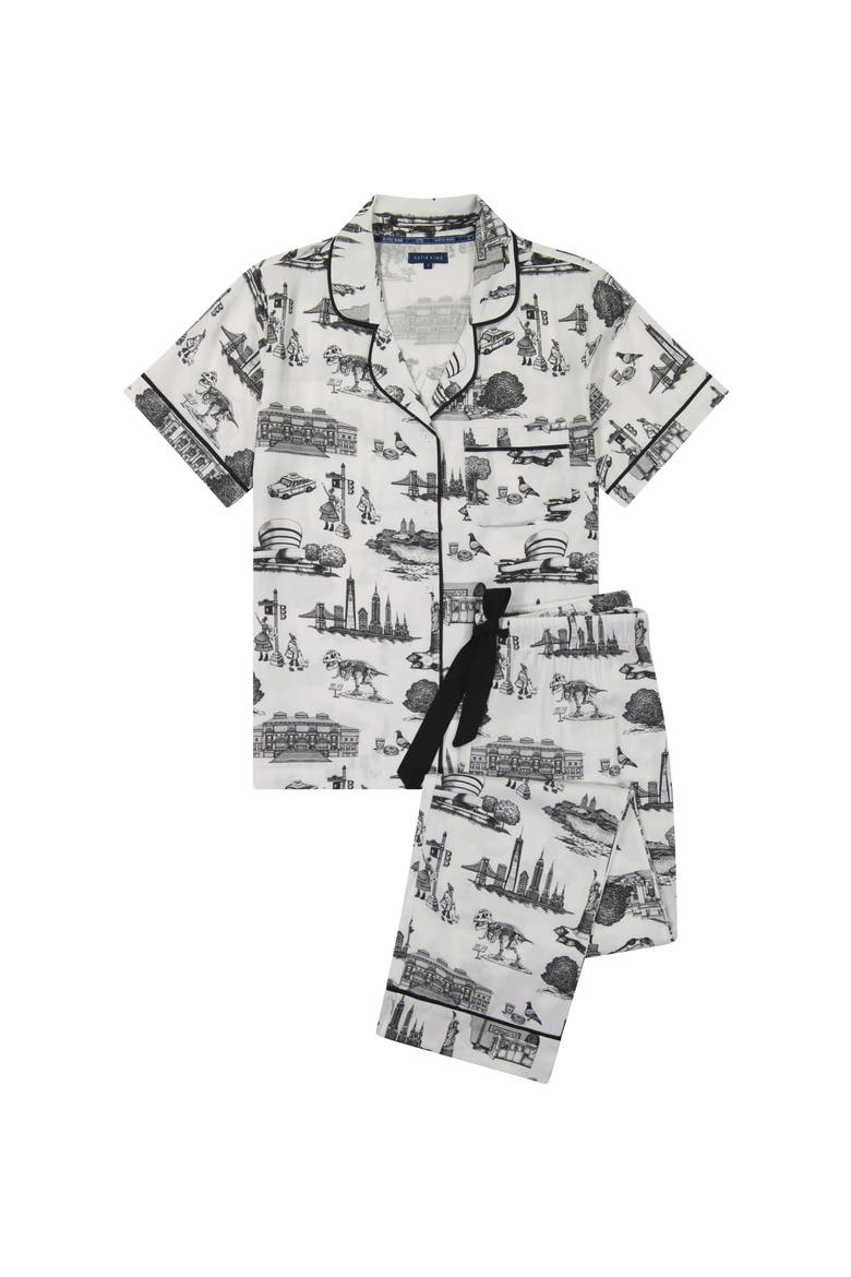 New York Toile Pants Set, Alternate, color, Black