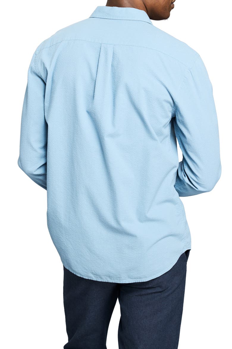 Cedar Seersucker Button-Up Shirt, Alternate, color, STEEL BLUE