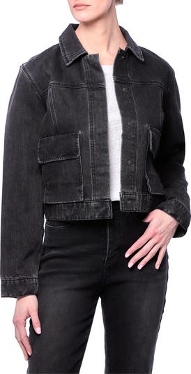Nicole Miller Patch Pocket Crop Denim Jacket | Nordstromrack