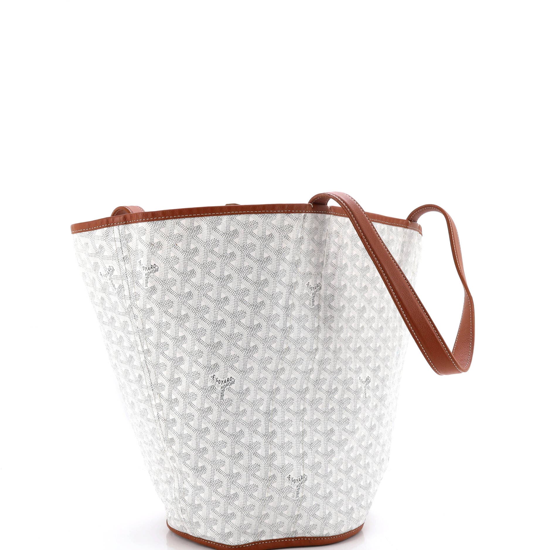 Pre-Owned Goyard Belharra Reversible Tote Coated Canvas, Alternate, color, White