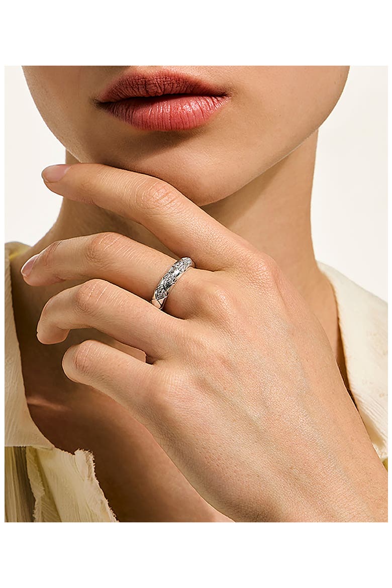 Naga Sterling Silver & Diamond Band Ring, Alternate, color, SILVER