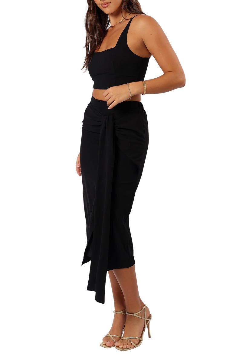 Zanita Crop Tank & Midi Skirt Set, Alternate, color, BLACK