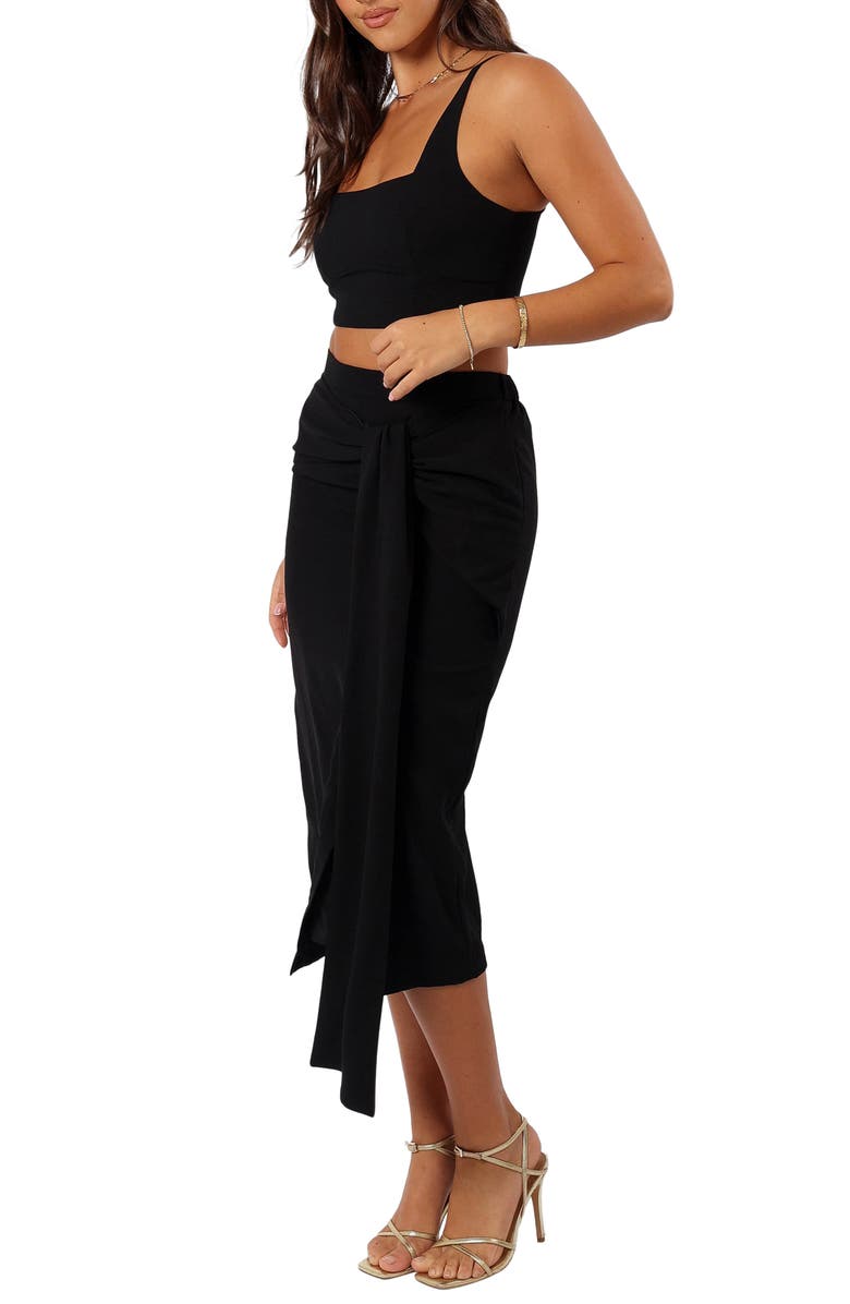 Petal & Pup Zanita Crop Tank & Midi Skirt Set, Alternate, color, Black