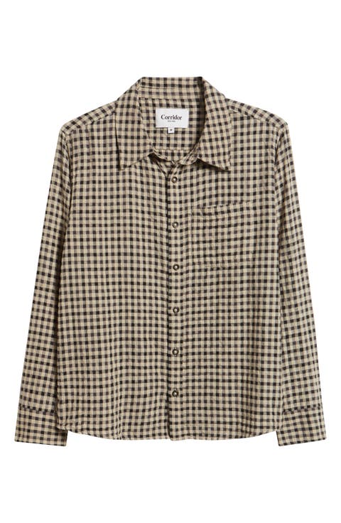 Fall Check Button-Up Shirt