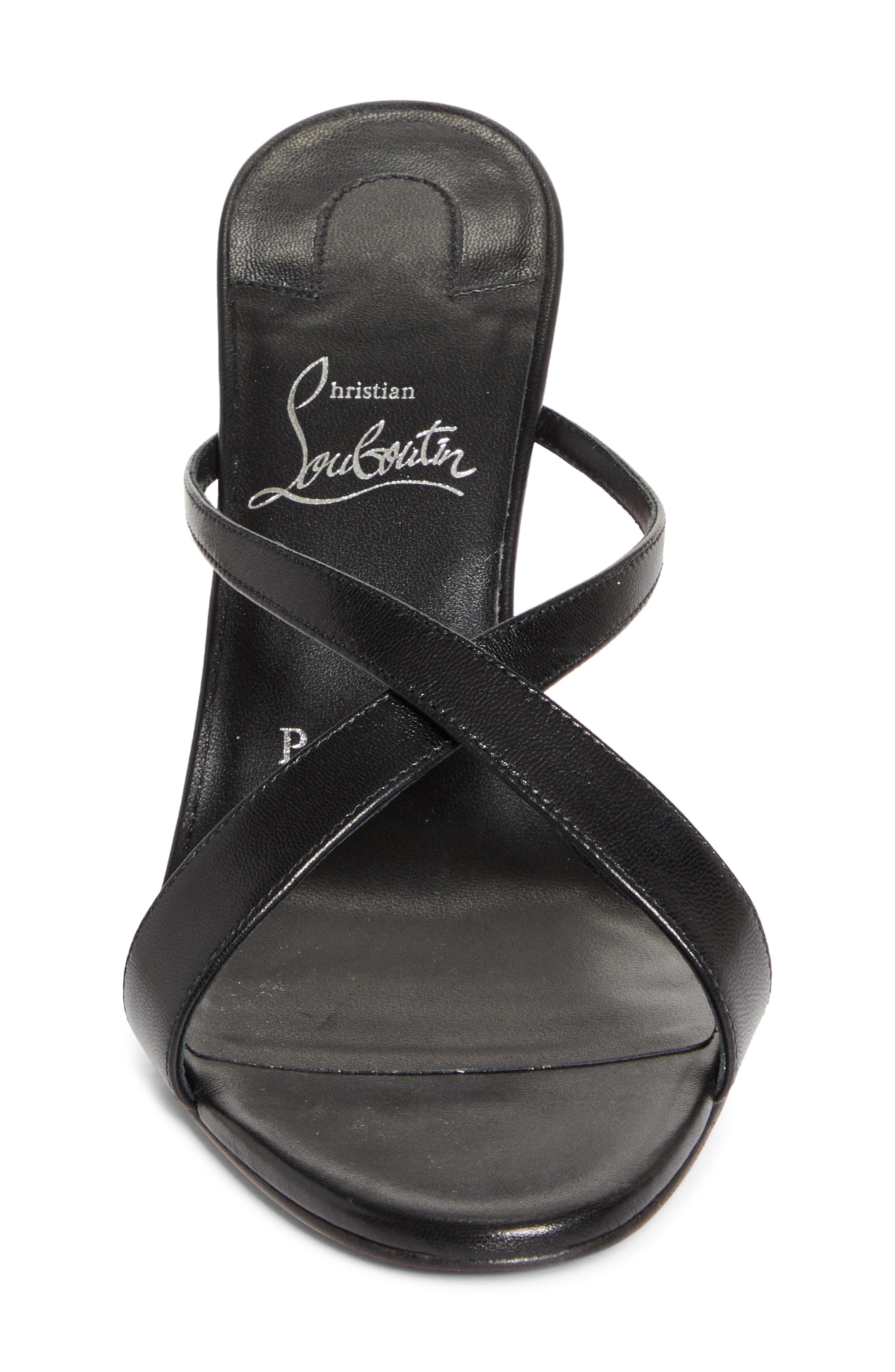 Christian Louboutin Mulazee Slide Sandal, Alternate, color, Black/ Lin Black
