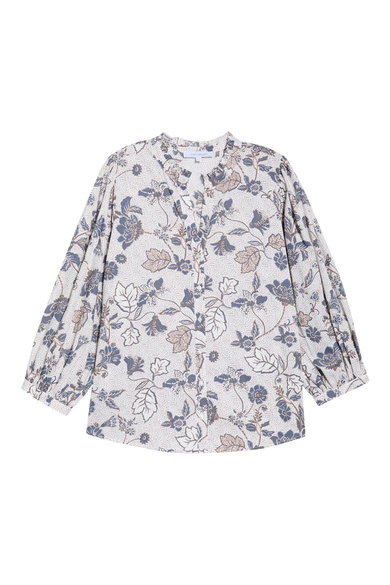 Bryony Floral Button-Up Shirt, Alternate, color, BROWN-BLUE