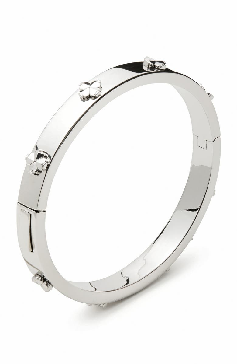 Kate Spade New York spade hinge bracelet, Main, color, Silver
